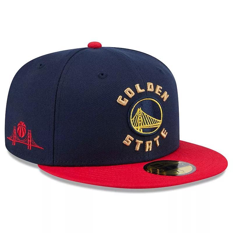Men's New Era  Navy Golden State Warriors 2024/25 City Edition 59FIFTY Fitted Hat, Size: 7 7/8, Blue Product Image