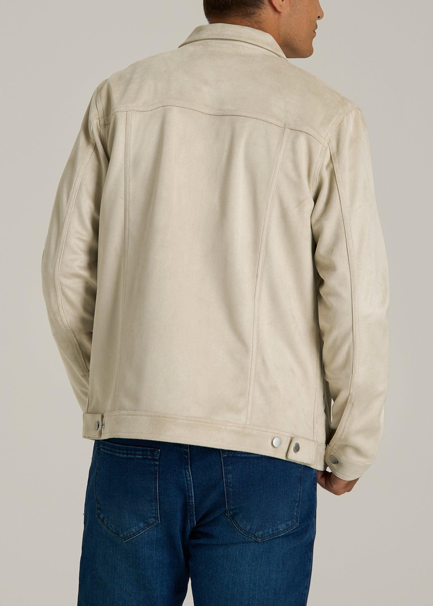 Faux Suede Trucker Jacket for Tall Men in Overcast Male Product Image
