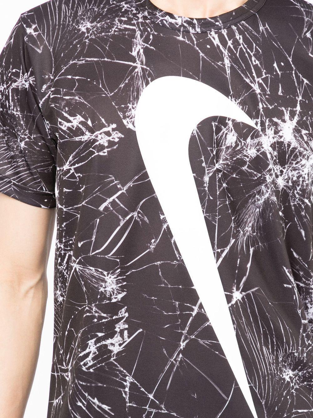 Swoosh-print cracked T-shirt Product Image