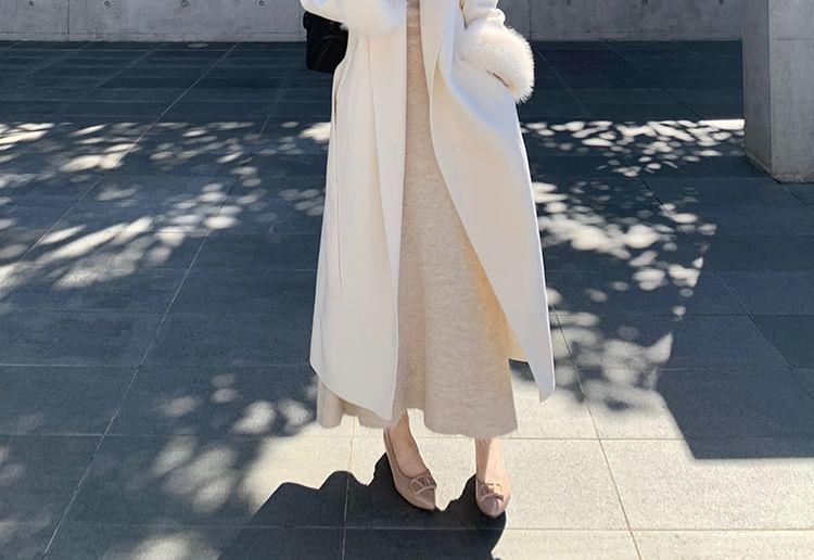 Plain Fluffy Trim Tie Waist Coat (Various Designs) Product Image