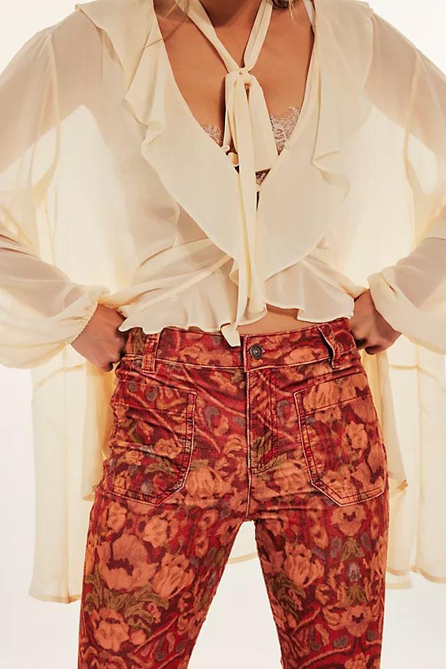 High Time Printed Kick Flare Crop Pants Product Image