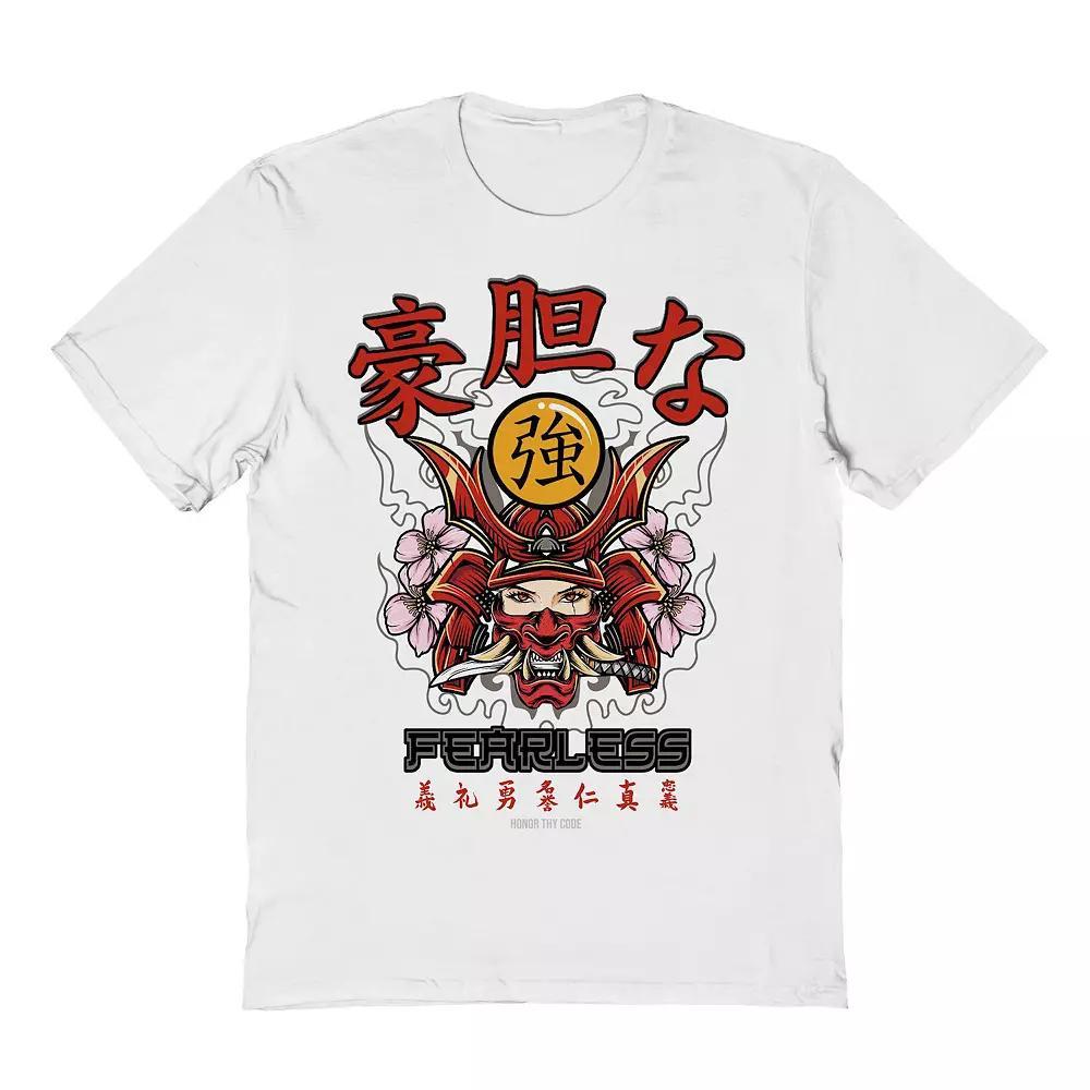 Men's Fearless Samurai Portrait Graphic Tee, Size: Medium, White Product Image