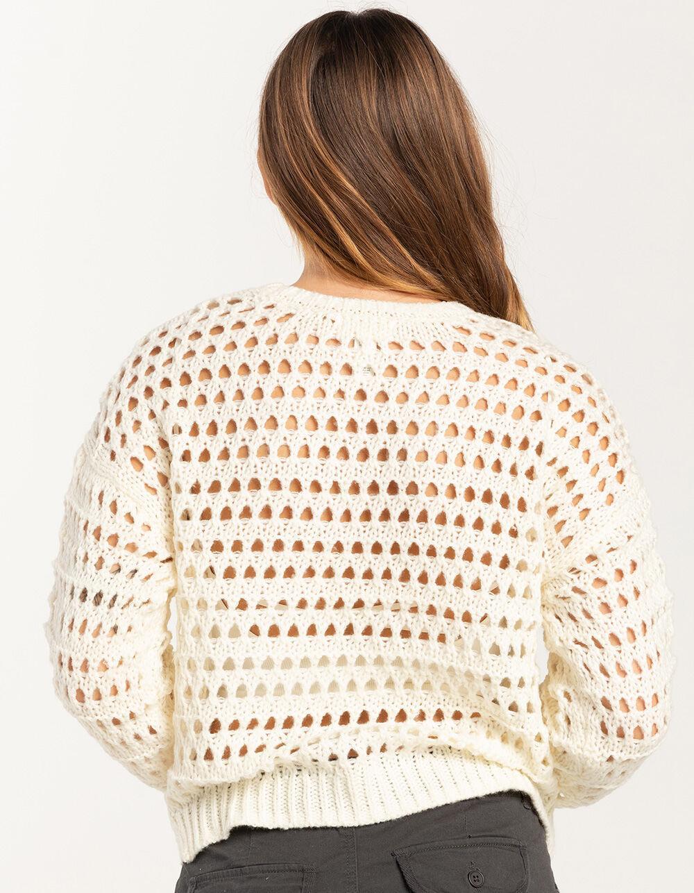 FULL TILT Essentials Open Knit Womens Pullover Sweater - BLACK Product Image