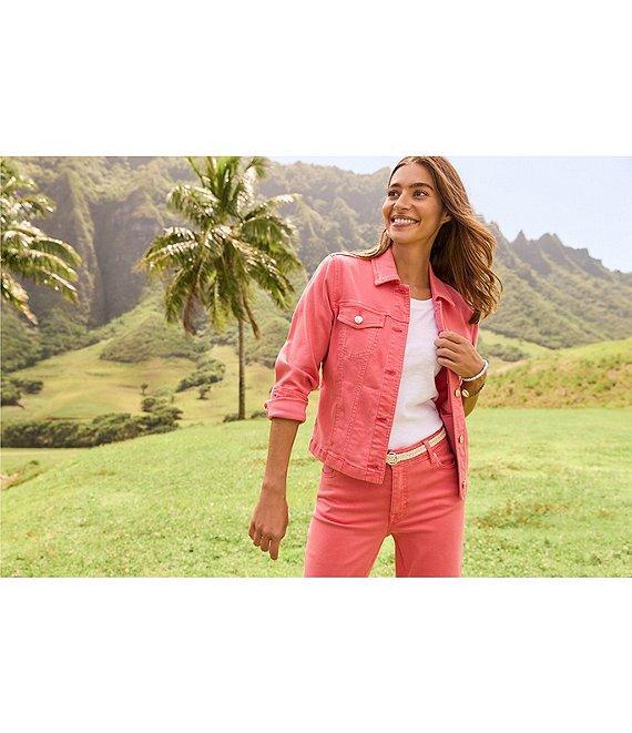 Tommy Bahama Leila Mineral Wash Twill Collared Long Sleeve Button-Front Denim Jacket Product Image