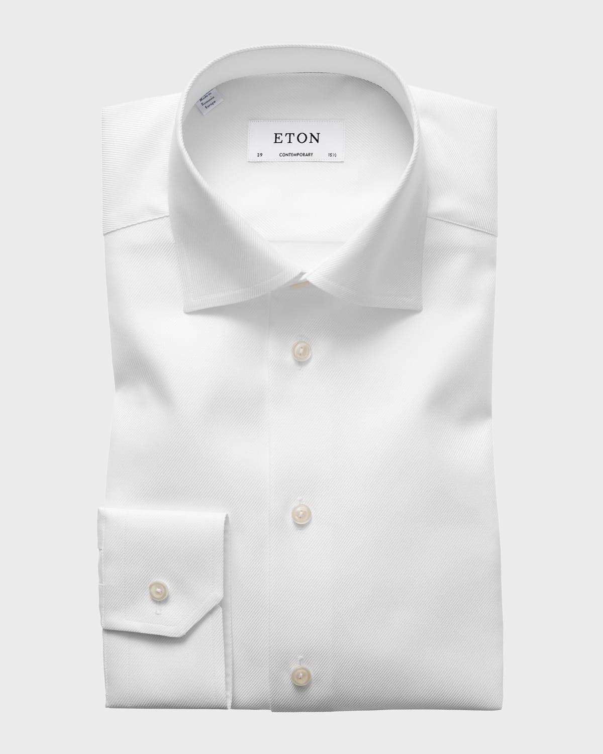 Contemporary-Fit Tonal Satin Striped Formal Shirt Product Image