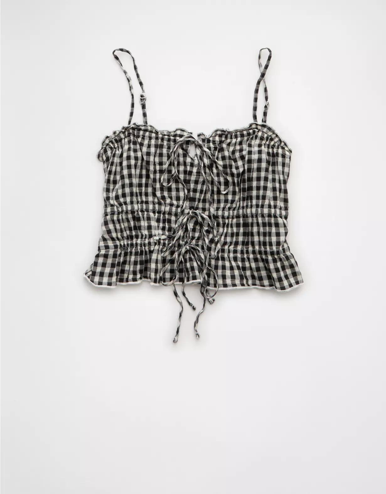 AE Tiered Ruched Tank Top Product Image