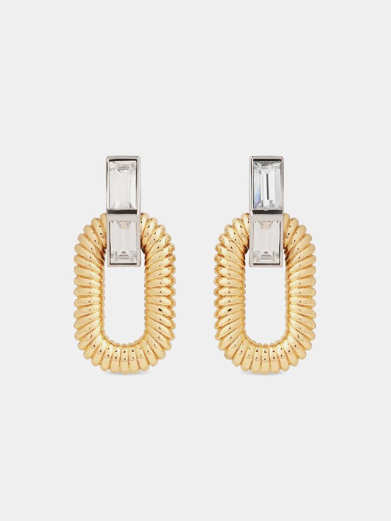 XL LINK EARRINGS WITH RHINESTONES Product Image