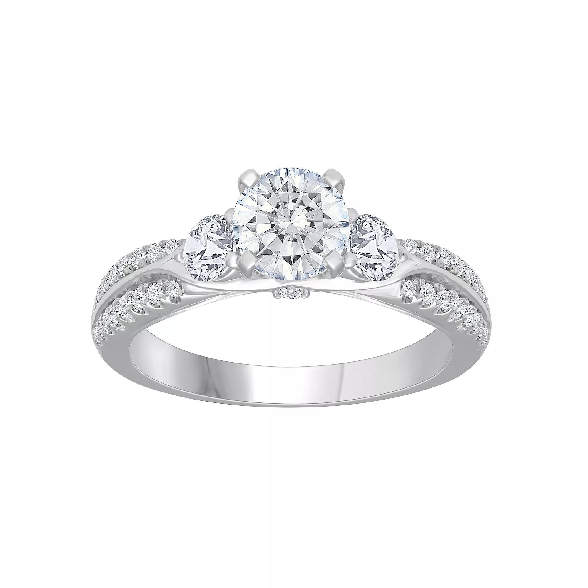 Diamond Medley 14k White Gold 1 5/8 Carat T.W. Lab-Grown Diamond Engagement Ring, Women's, Size: 7, 14k Whgold Product Image