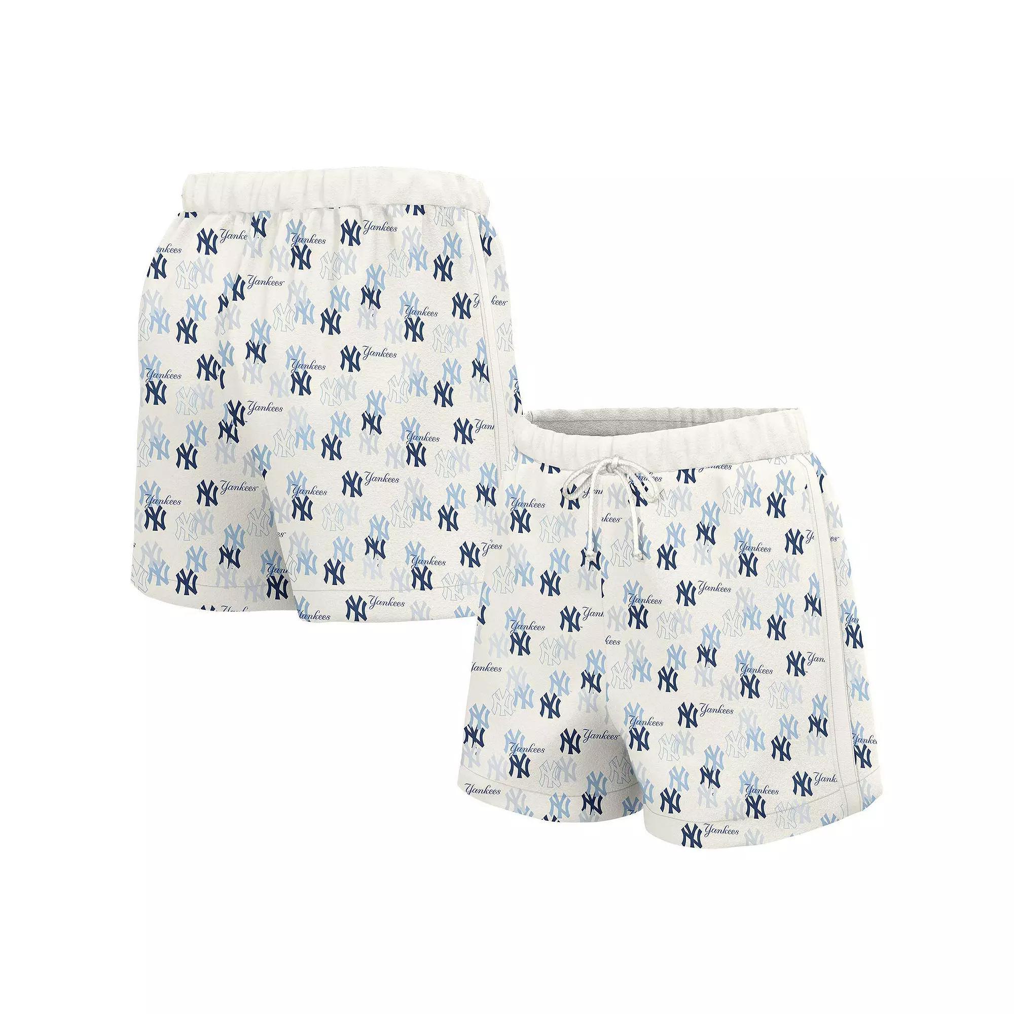 Women's Lusso  White New York Yankees Marge Shorts, Size: XL Product Image