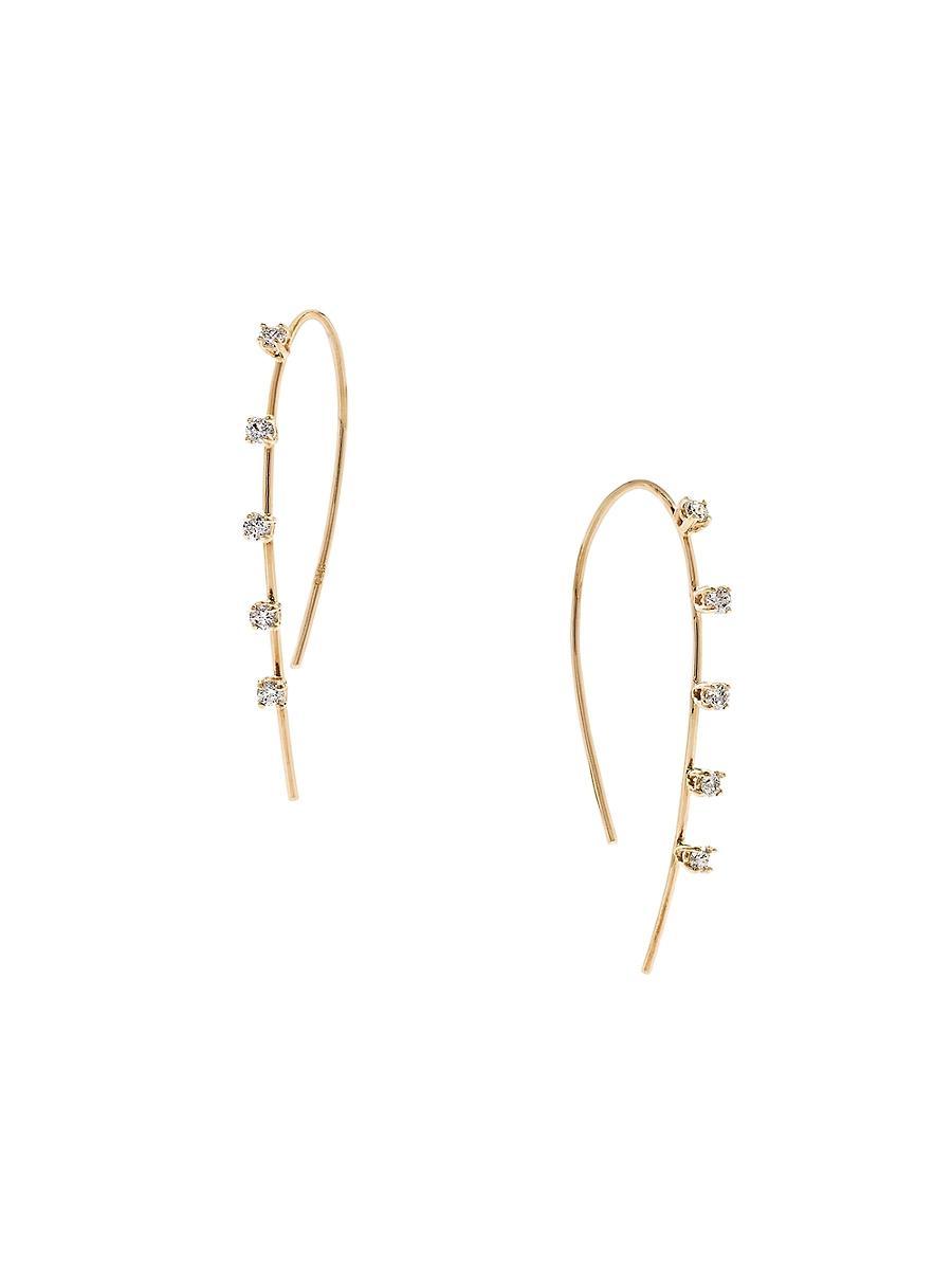 Womens 14K & Diamond Wire Earrings Product Image