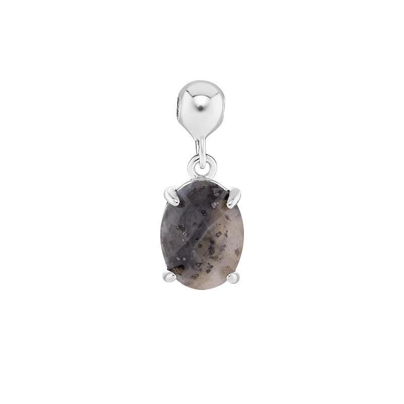 PRIMROSE Sterling Silver Oval Sliding Charm, Women's, Sterling Grey Product Image