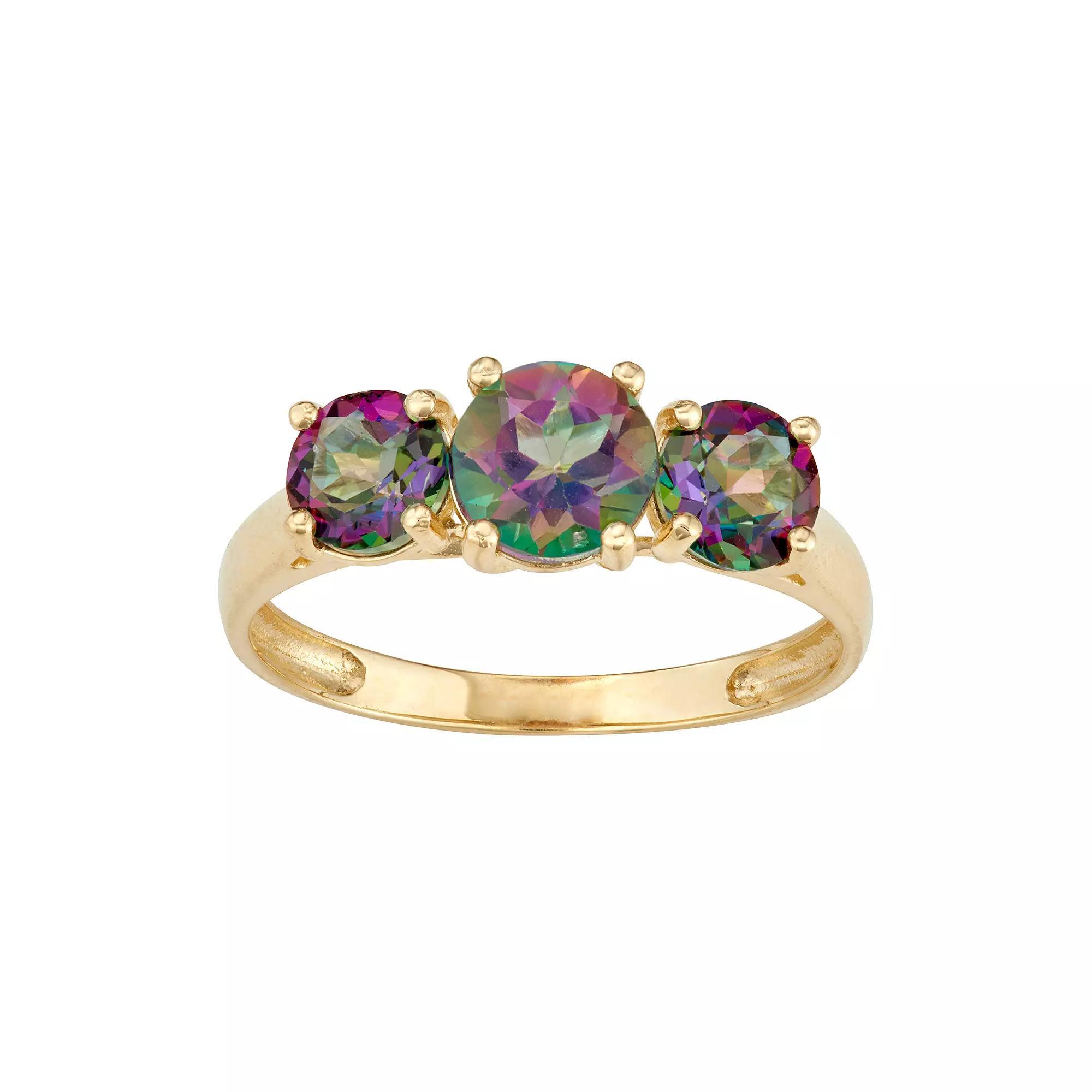Designs by Gioelli 10k Gold 3-Stone Ring, Womens Peridot Product Image