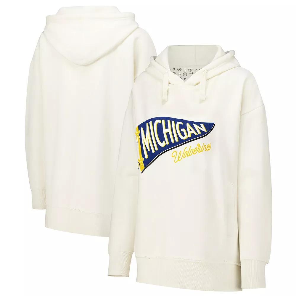 Women's Pressbox  Cream Michigan Wolverines Marni Pullover Hoodie, Size: 2XL, Beige Product Image