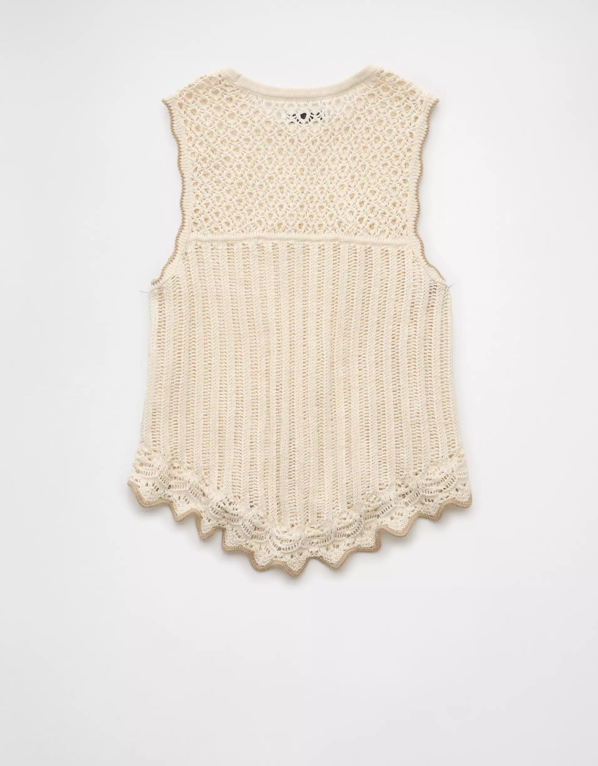 AE Mixed Stitch Sweater Tank Top Product Image