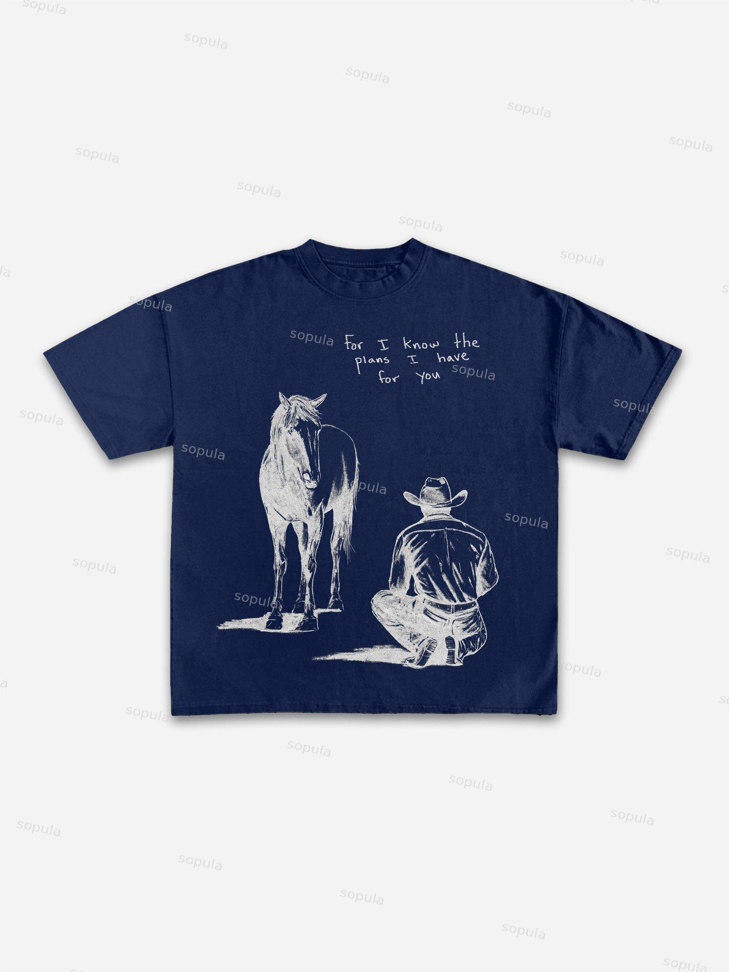 The Cowboys Knew What His Plan Was All Along Cotton T-shirt Product Image