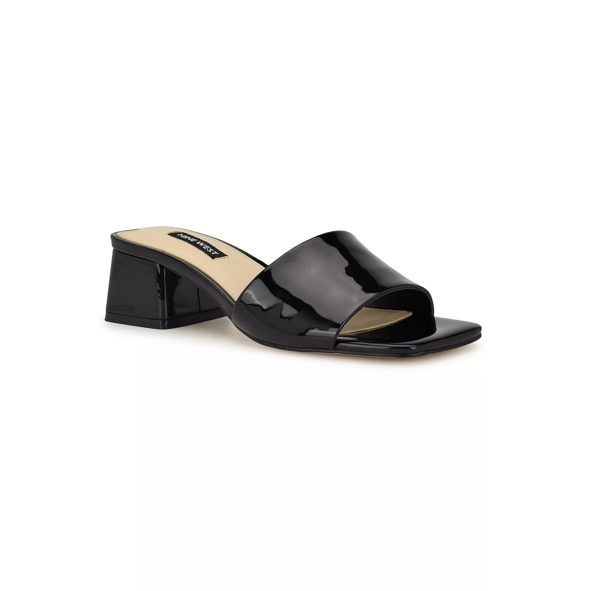 Nine West Bamsy Women's Slip-On Dress Sandals, Size: 7.5, Black Patent Product Image