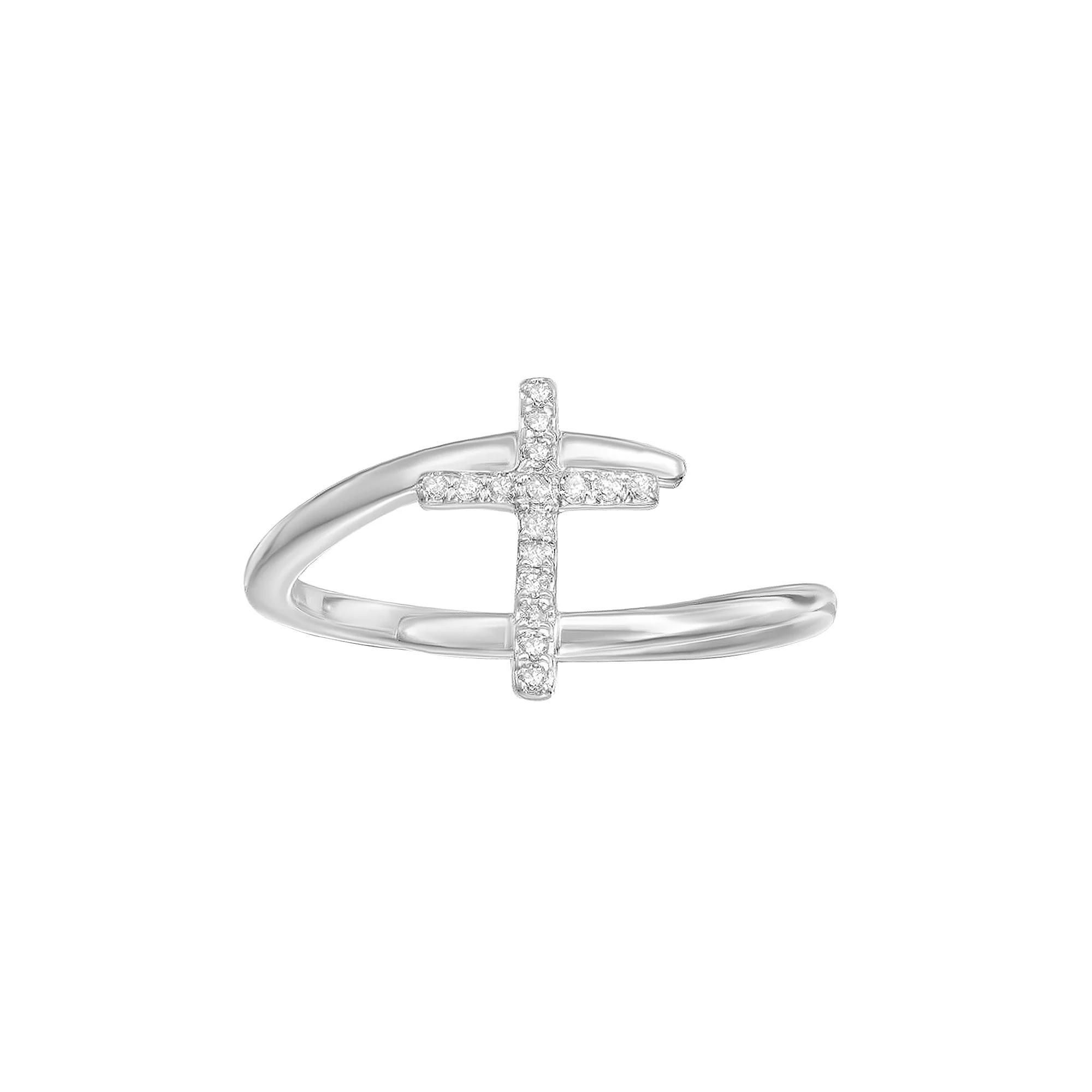 Gemminded 10k Gold Diamond Accent Bypass Ring, Women's, Size: 9, 10k White Gold Product Image