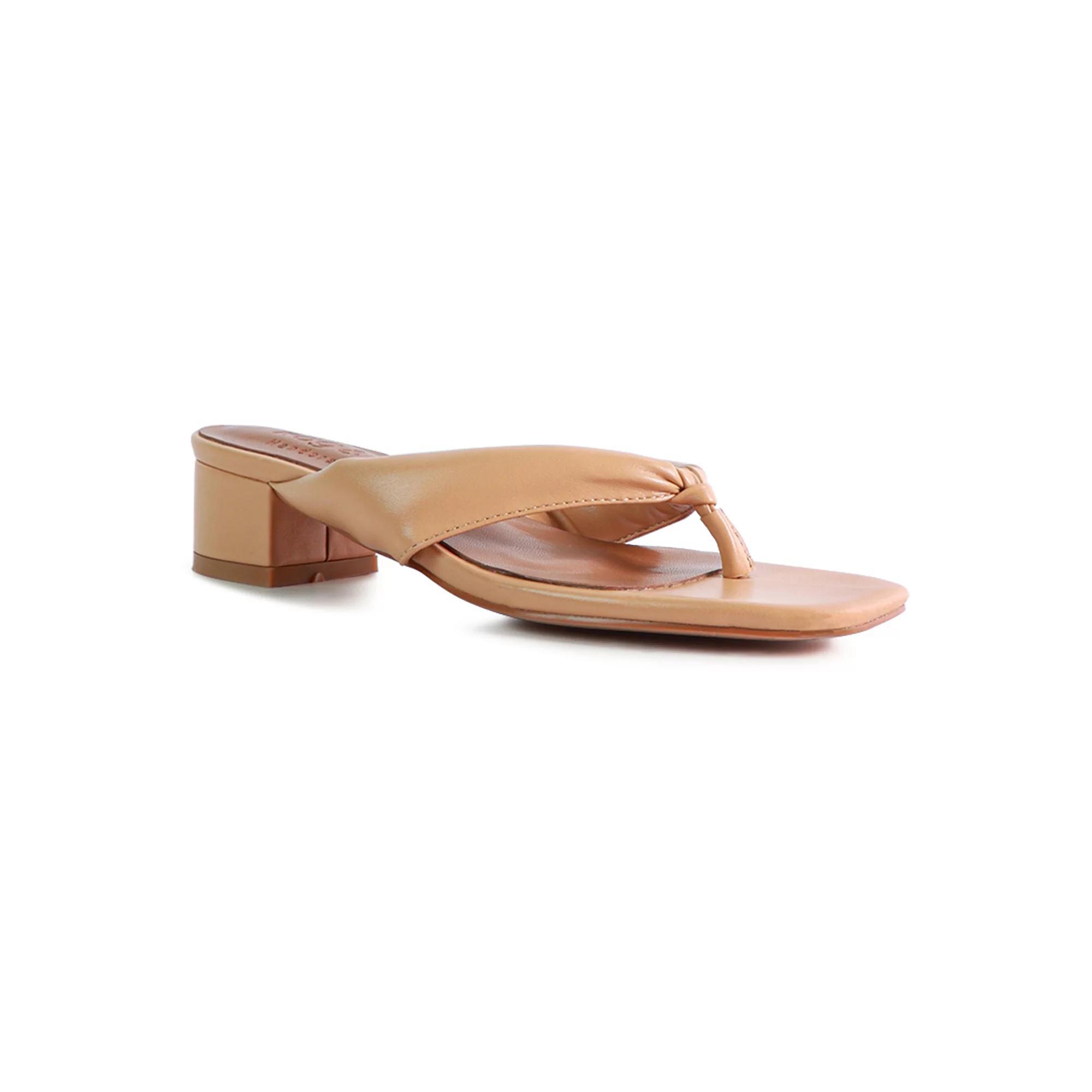 London Rag Memestar Women's Low Heel Thong Sandals, Size: 7.5, Latte Product Image