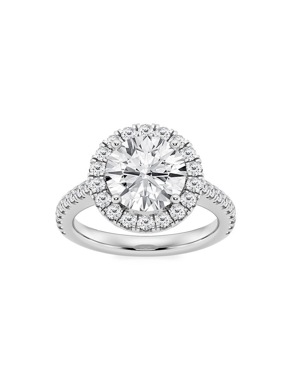 Womens 14K White Gold & Round Lab-Grown Diamond Halo Ring/1.30-3.60 TCW Product Image