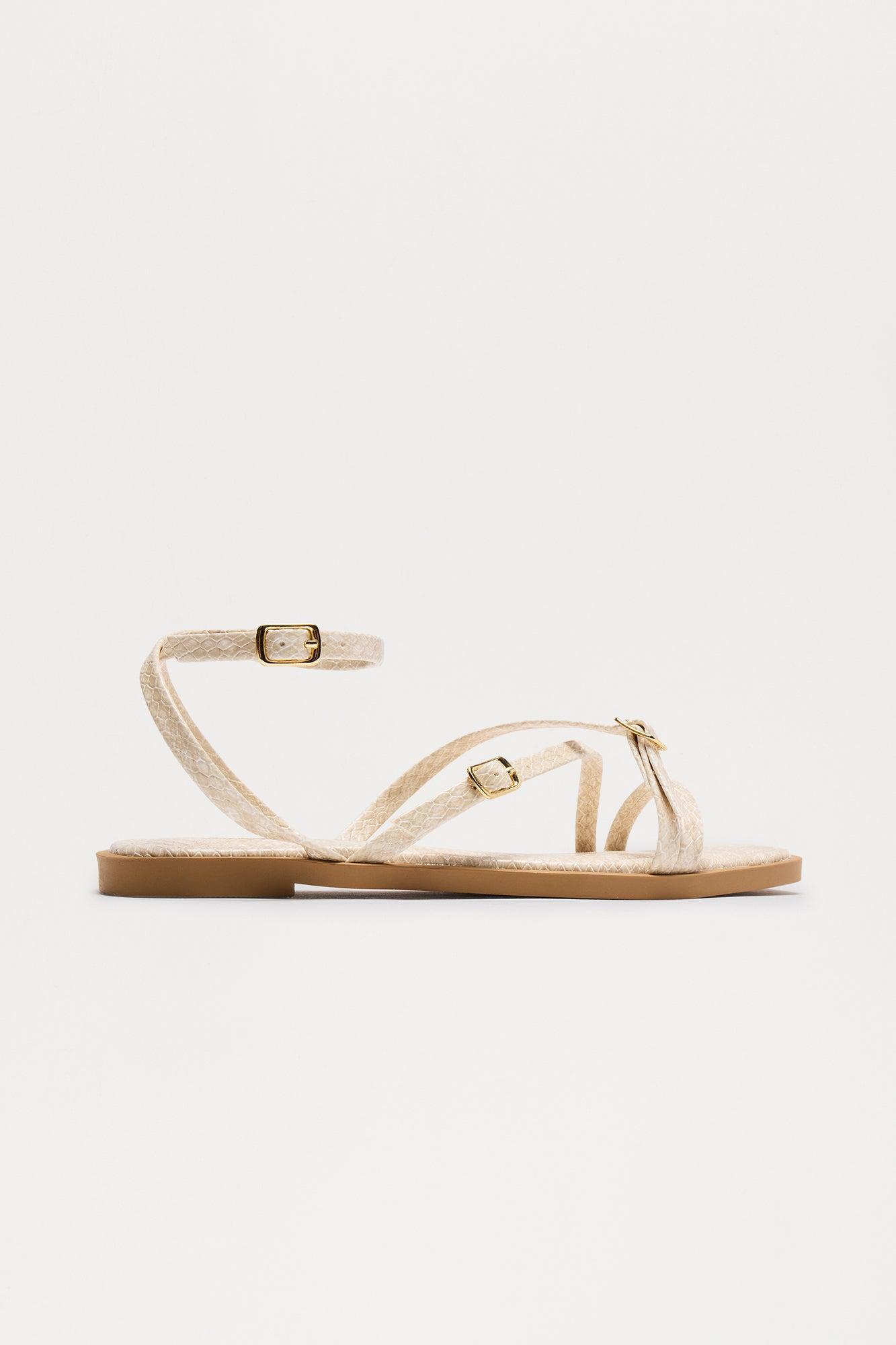 Orlando Ankle Strap Sandals - Ivory Product Image