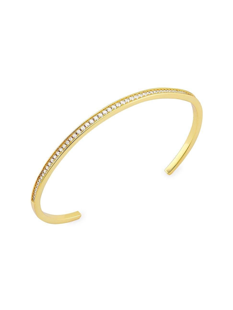 Womens Aura 14K-Gold-Plated & Cubic Zirconia Cuff Product Image
