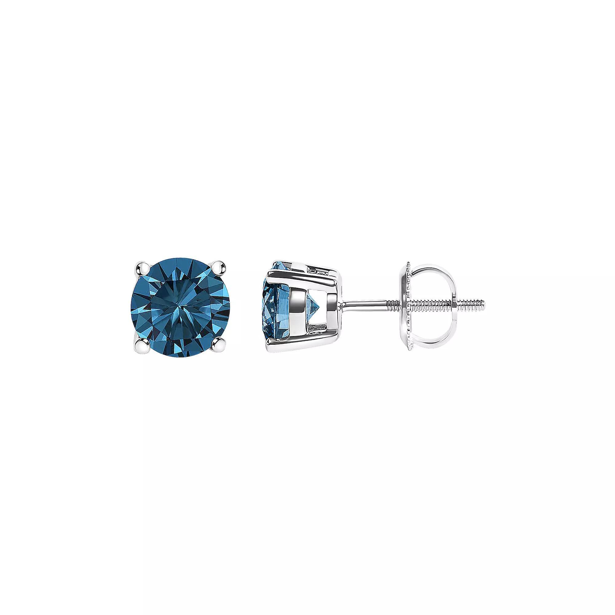 Tiara 10k Gold Gemstone Clover Stud Earrings, Women's, Created Red Product Image