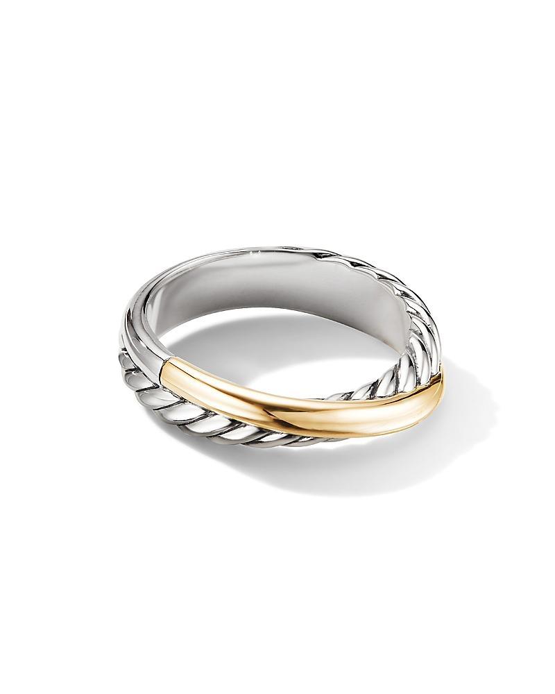 David Yurman Sterling Silver & 18K Yellow Gold Crossover Ring Product Image