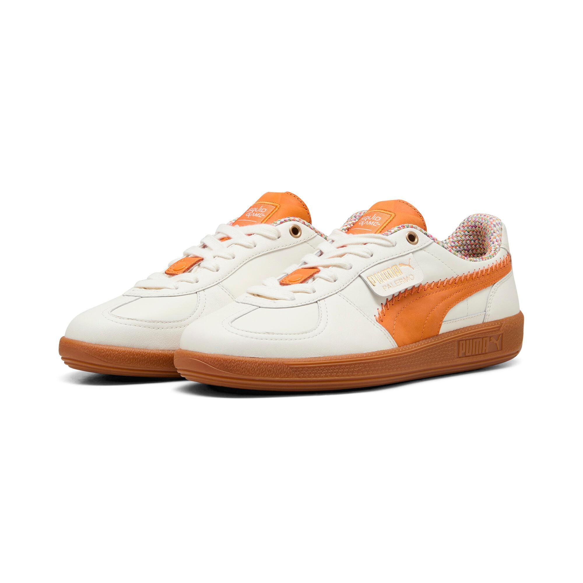 PUMA x SQUID GAME Palermo Men's Sneakers in Warm White/Pumpkin Pie Product Image