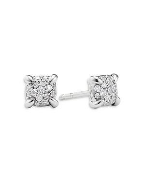 David Yurman 18K White Gold Precious Chatelaine Diamond Cluster Stud Earrings Product Image