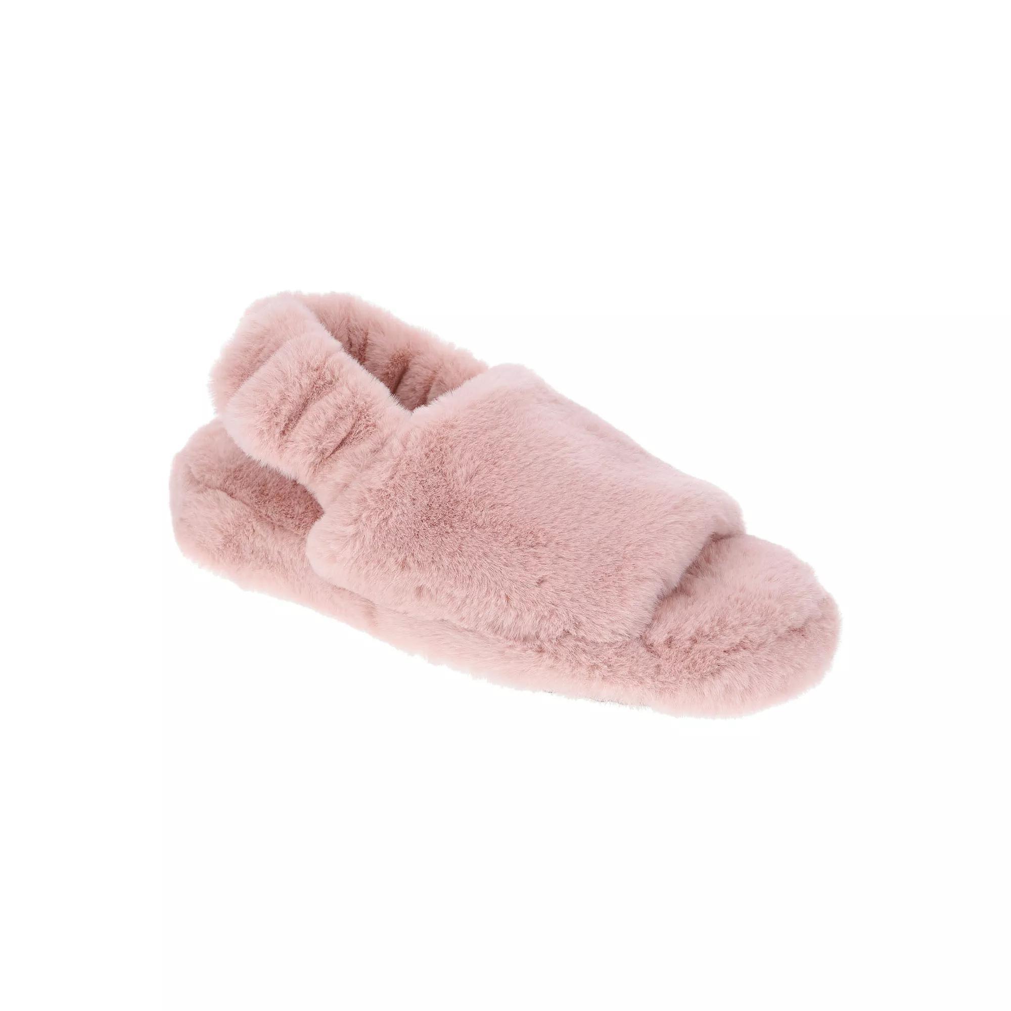 Rachel Rachel Roy Ruby Women's Faux-Fur Singback Slippers, Size: Large, Black Product Image