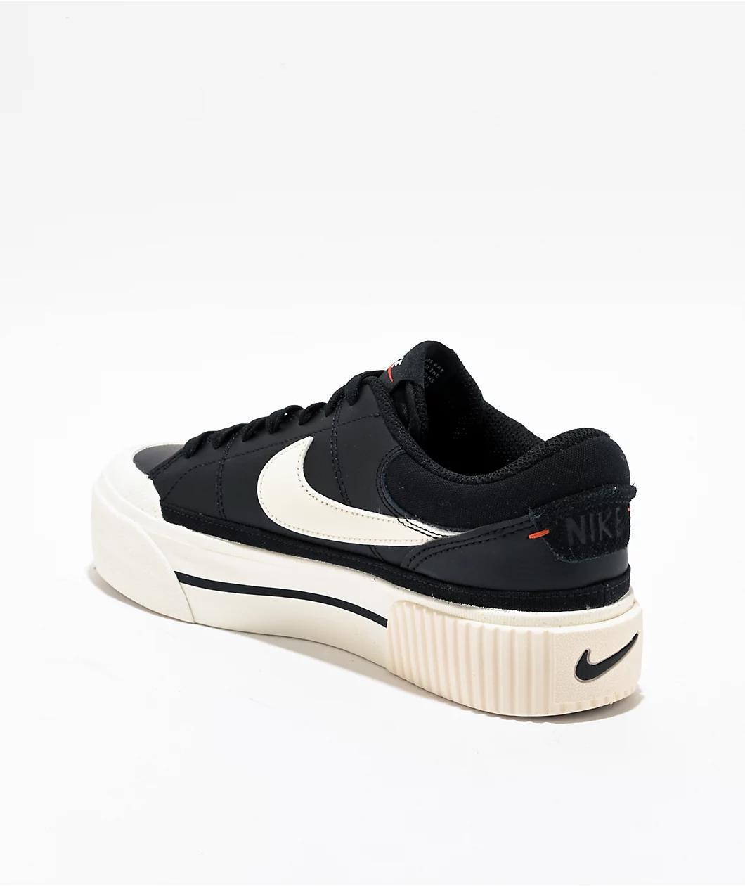 Nike Court Legacy Lift Black & White Platform Shoes Product Image
