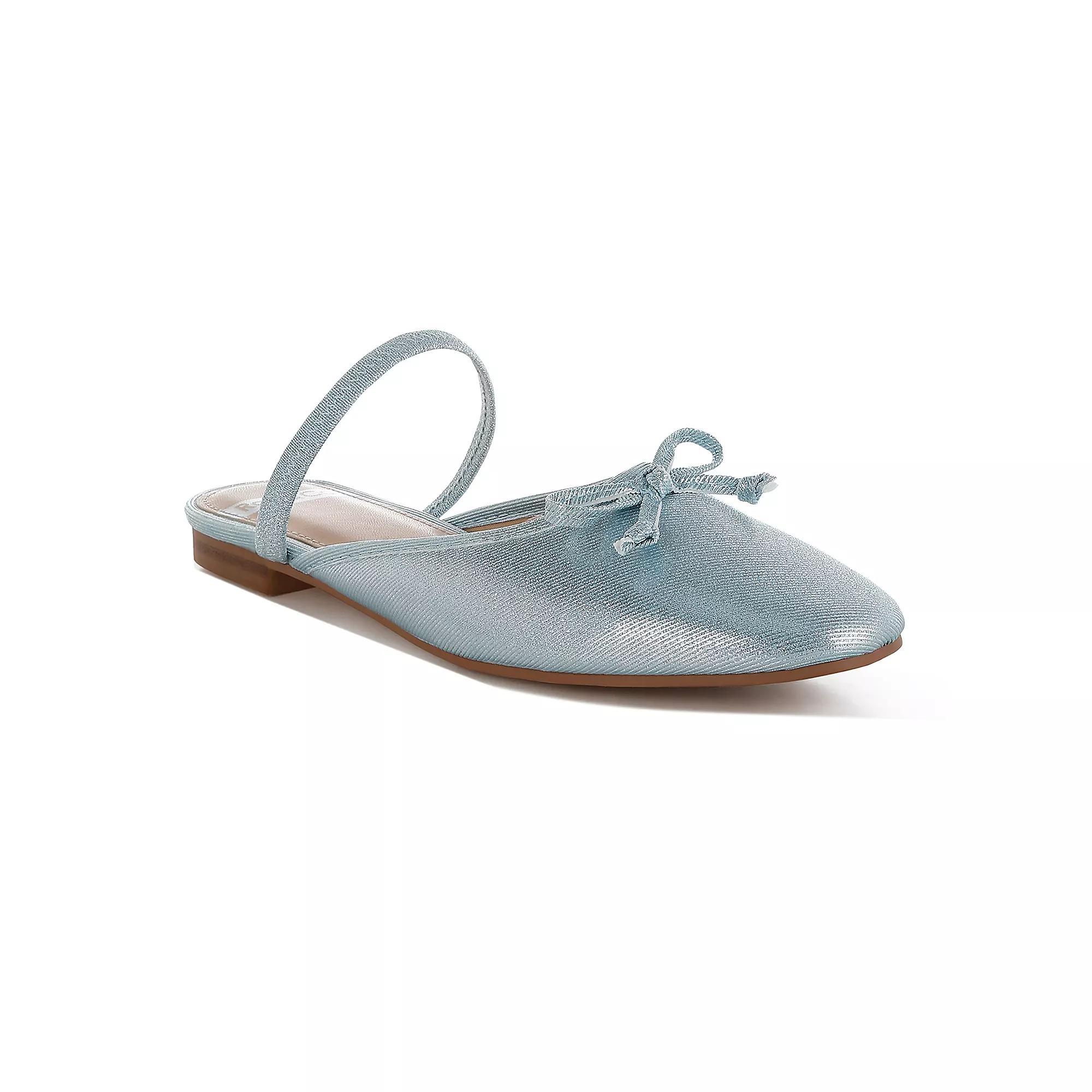 Rag & Co Opalia Women's Glitter Bow Mules, Size: 5, Baby Blue Product Image