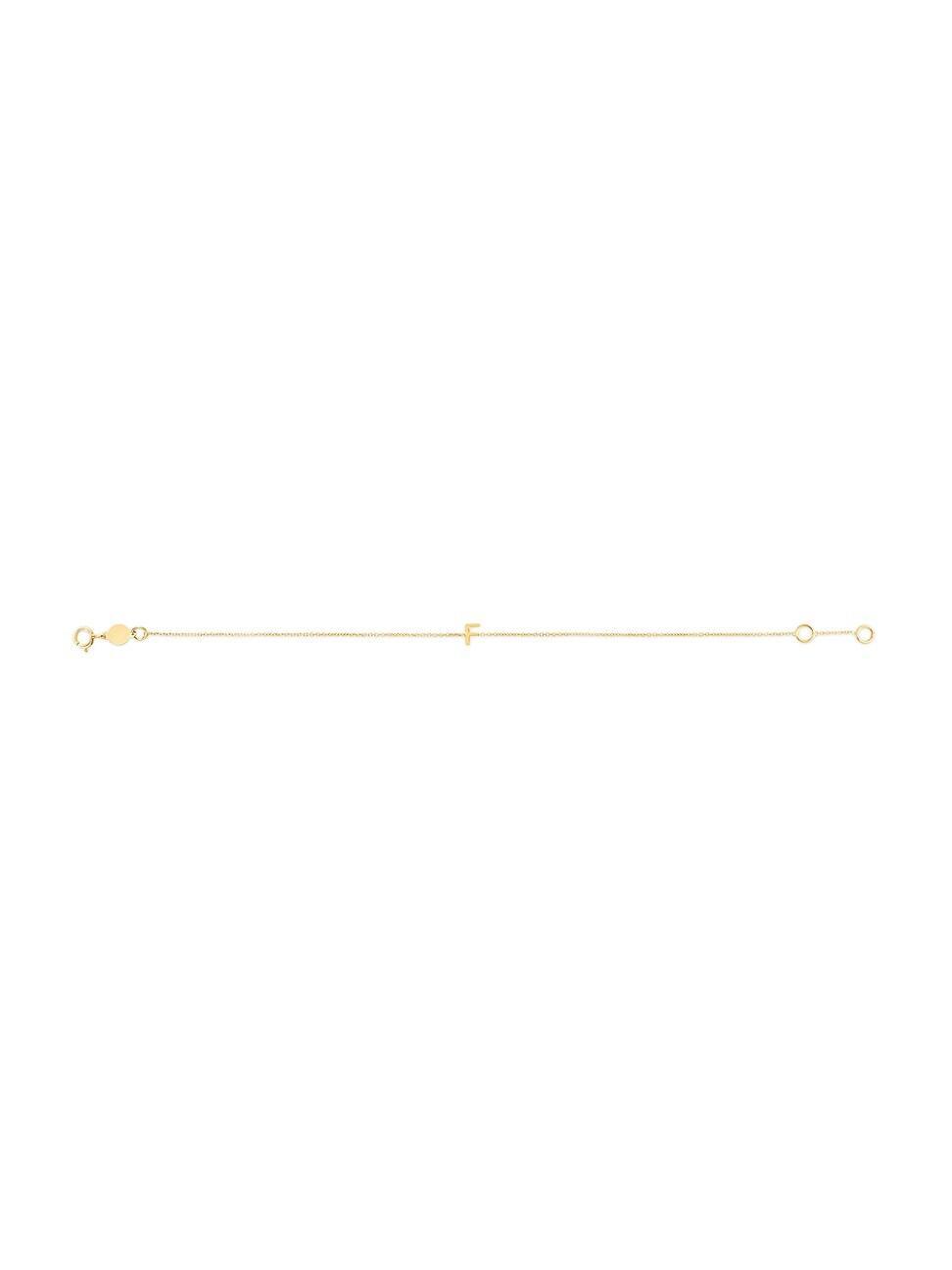 Womens 14K Yellow Gold Initial Charm Bracelet Product Image