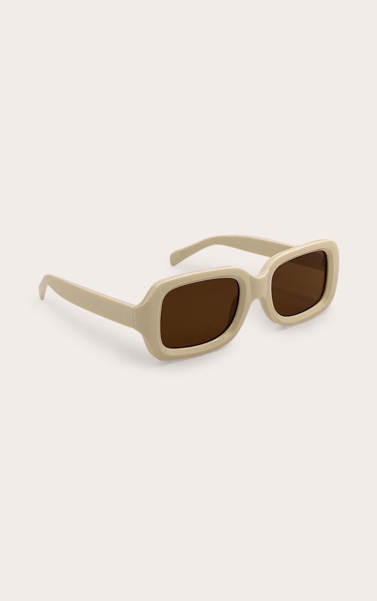 Cream Square Chunky Sunglasses Product Image