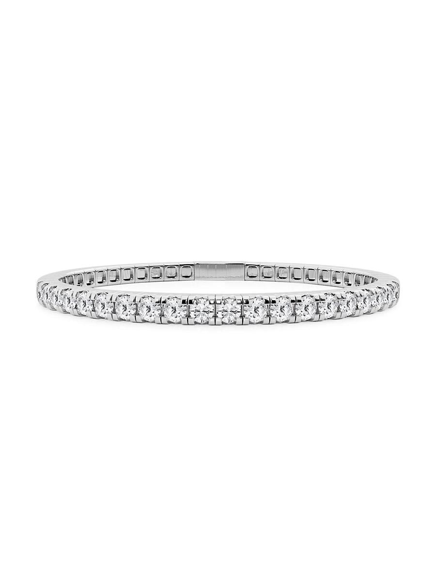 Womens 14K White Gold & Natural Diamond Flexible Bangle/1.00-5.00 TCW Product Image