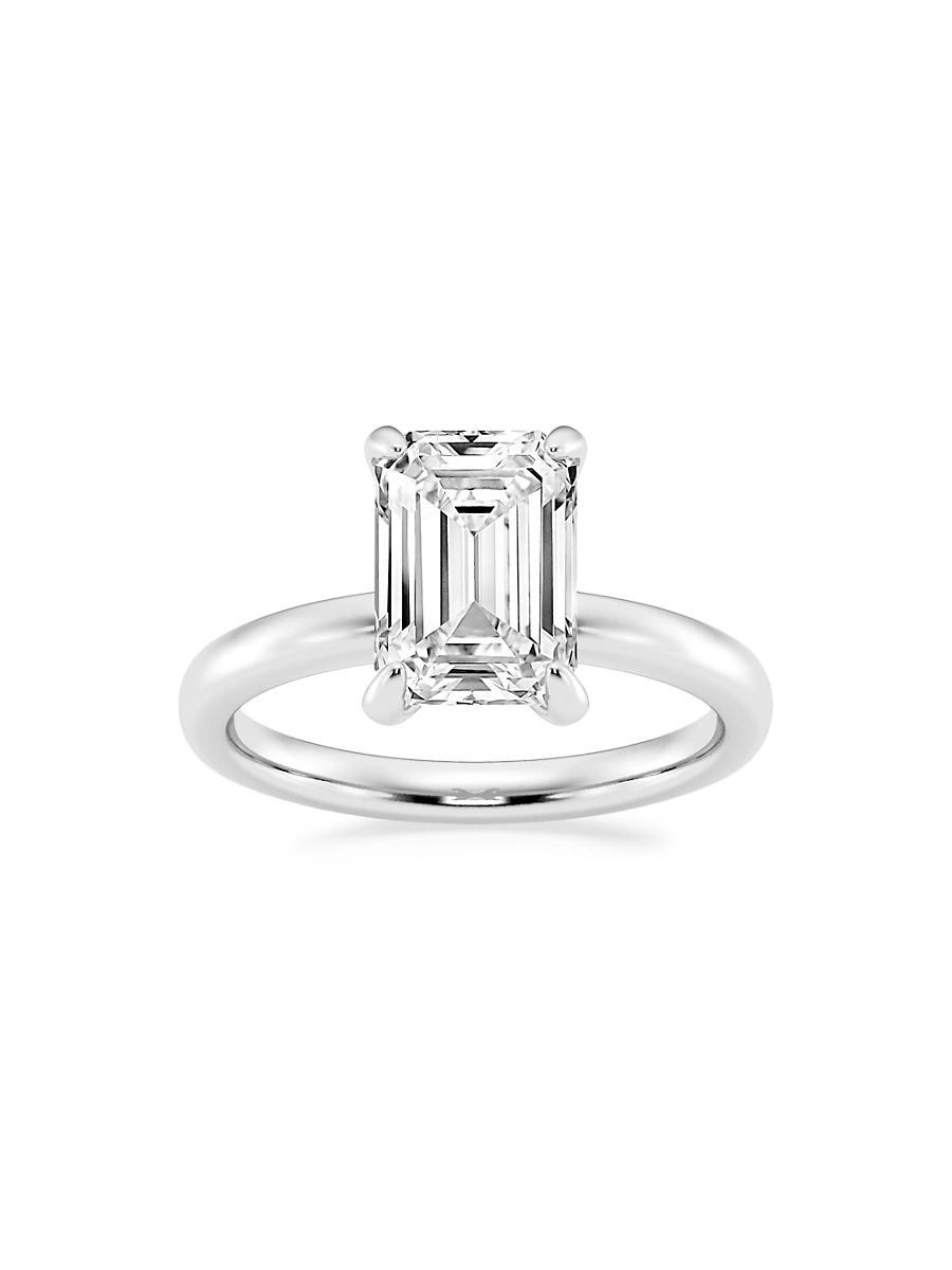 Womens 14K White Gold & Emerald-Cut Lab-Grown Diamond Solitaire Ring/0.50-5.00 TCW Product Image