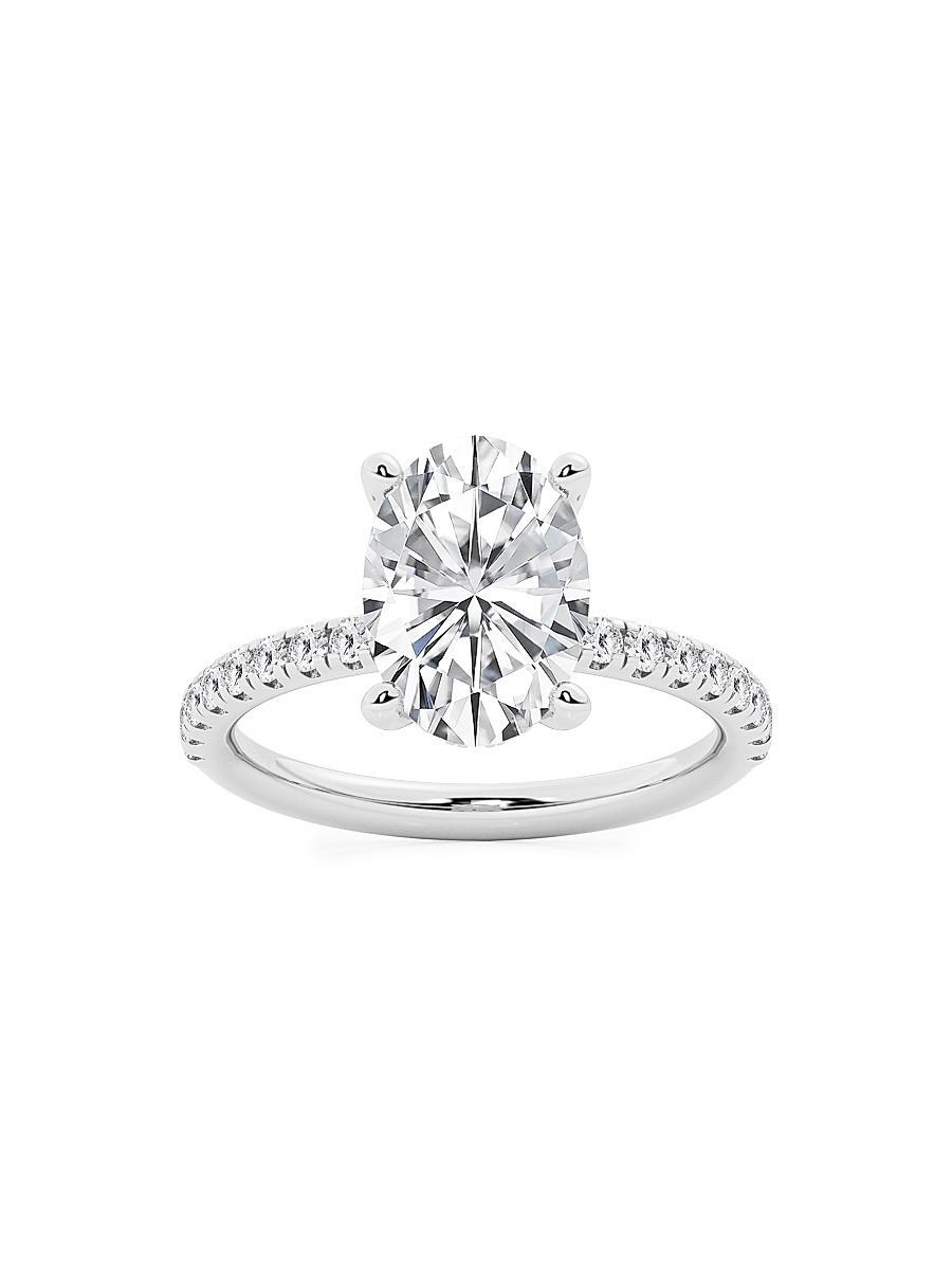 Womens 14K White Gold & Oval Lab-Grown Diamond Hidden Halo Ring/0.80-3.41 TCW Product Image