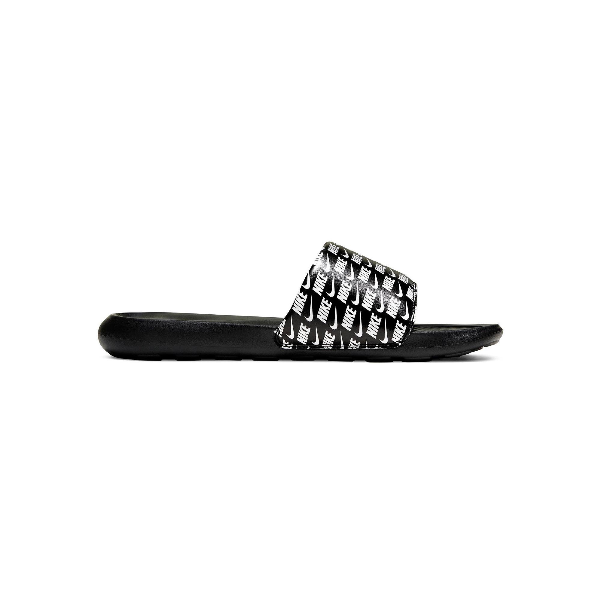 Nike Victori One Men's Printed Slide Sandals, Size: 15, Black White Black Product Image