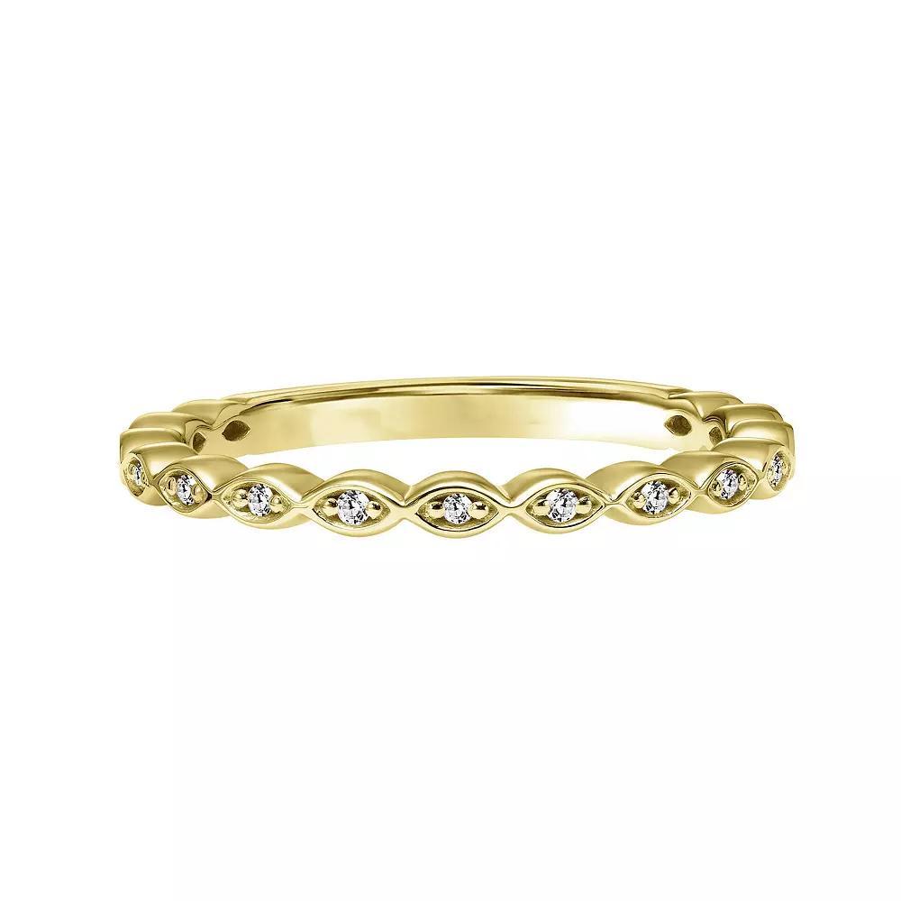 18k Gold Over Silver Diamond Accent Stacking Ring, Women's, Size: 5, Gold Tone Product Image