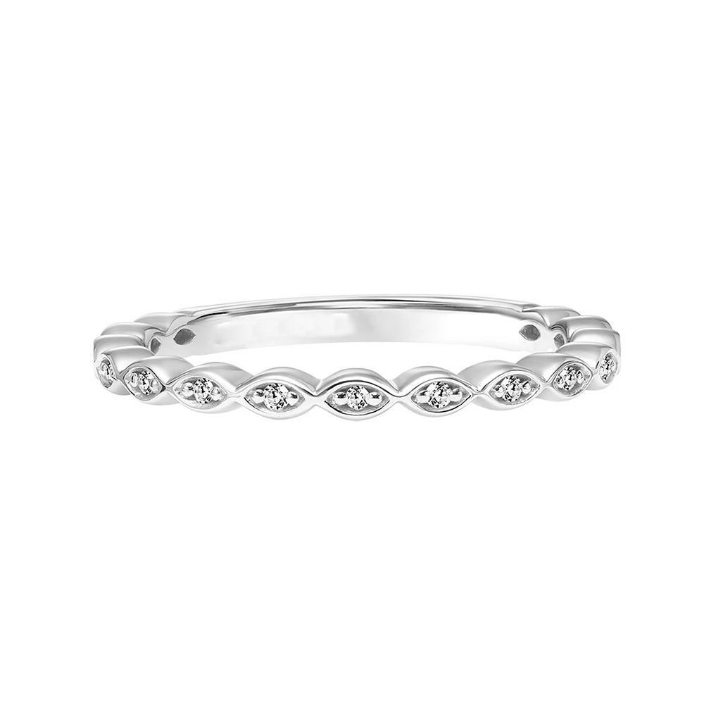 18k Gold Over Silver Diamond Accent Stacking Ring, Women's, Size: 7, Silver Tone Product Image