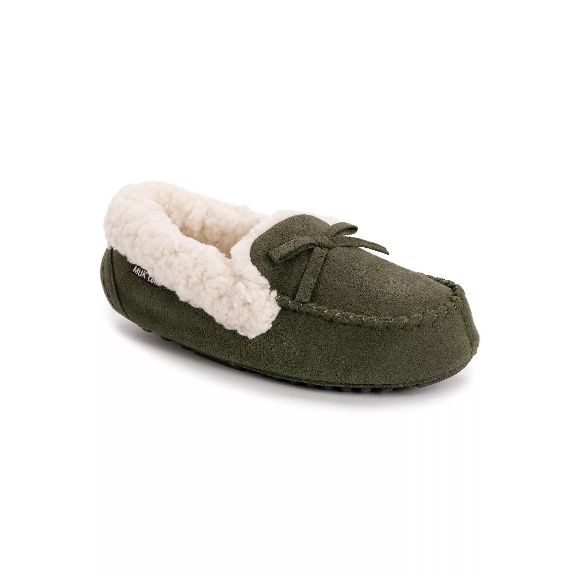 MUK LUKS Jaylah Womens Moccasin Slippers Green Product Image