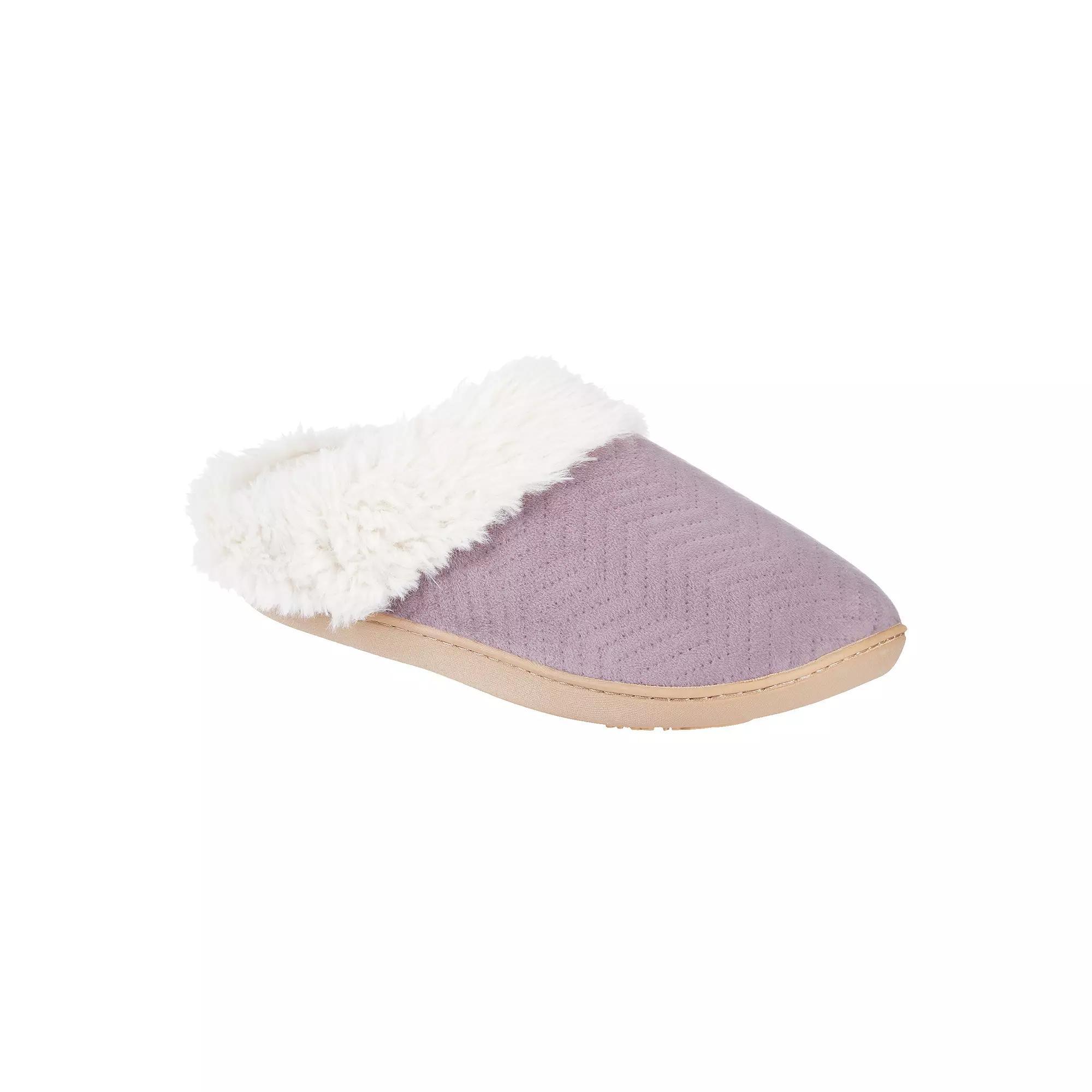 isotoner Louise Quilted Chevron Velour Women's Clog Slippers, Size: Large, Delphinium Product Image