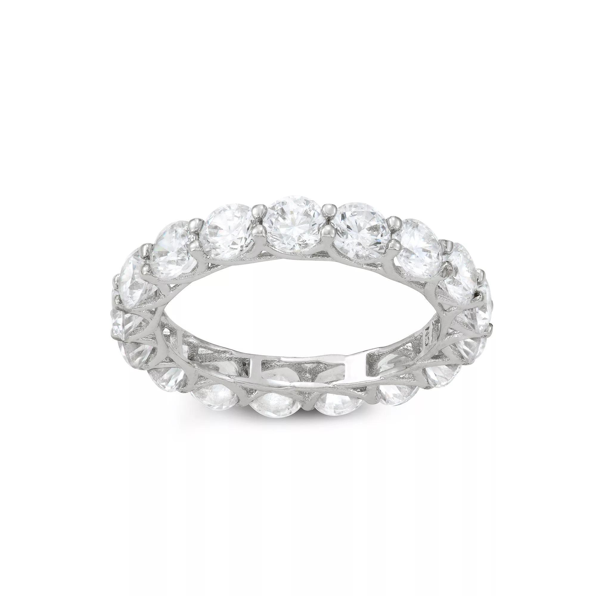 White Lotus Sterling Silver 6 Carat T.W. Lab-Created Moissanite Eternity Ring, Women's, Size: 10 Product Image