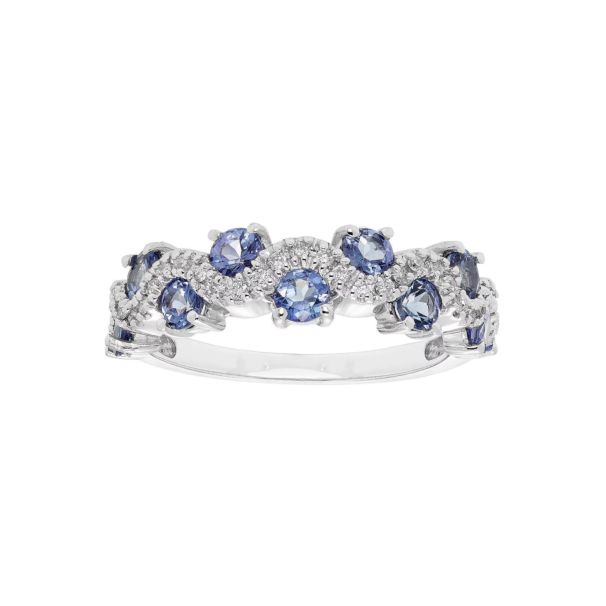 The Regal Collection 14k Gold 1/6 Carat T.W. Diamond & Tanzanite Ring, Women's, Size: 7, 14k Rose Gold Product Image