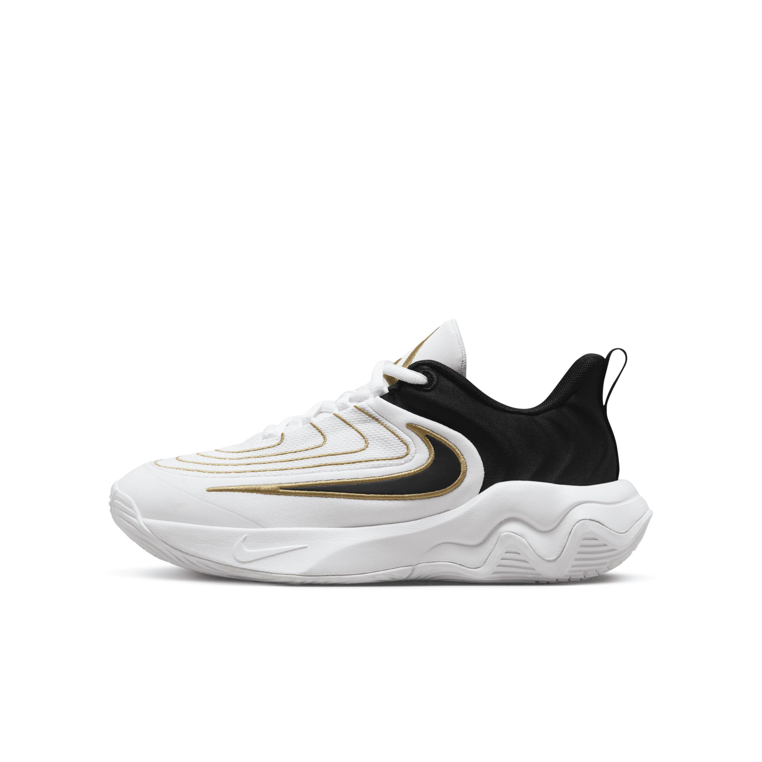 Nike Giannis Immortality 4 Kids Basketball Shoes, Boy's, Size: 2, Grey Gold Product Image