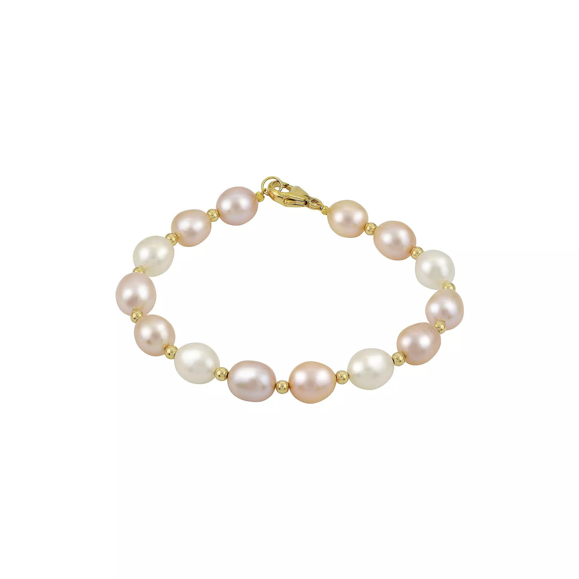 PearLustre by Imperial Multicolor Freshwater Cultured Pearl Bracelet, Womens Gold Tone Product Image