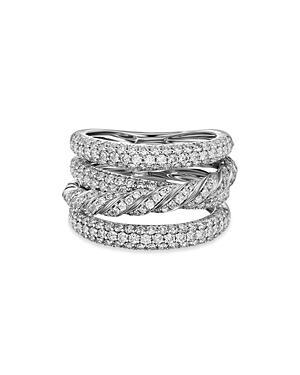 David Yurman Paveflex Four Row Ring in 18K White Gold with Diamonds Product Image