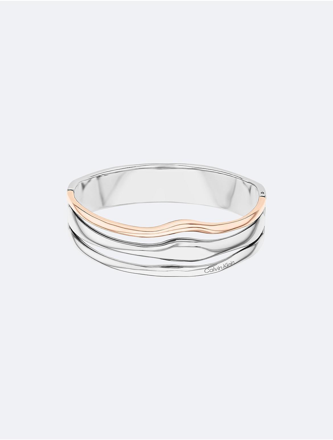 Calvin Klein Women's Sculptural Fluid Shape Hinged Bangle - Metallic Product Image