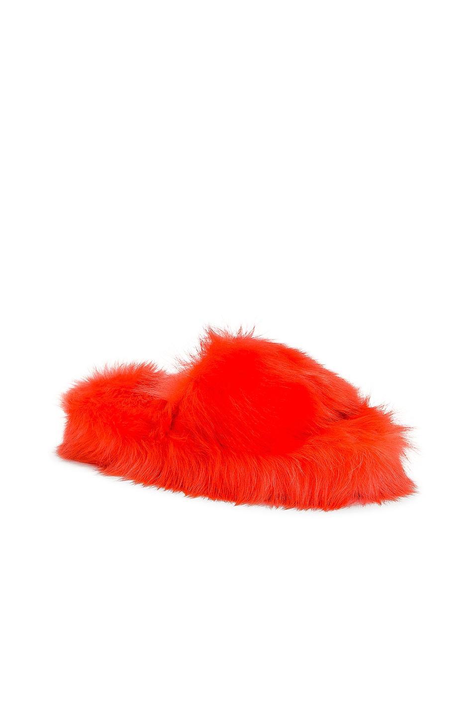 Bottega Veneta Shearling Resort Slides in Tangerine Product Image