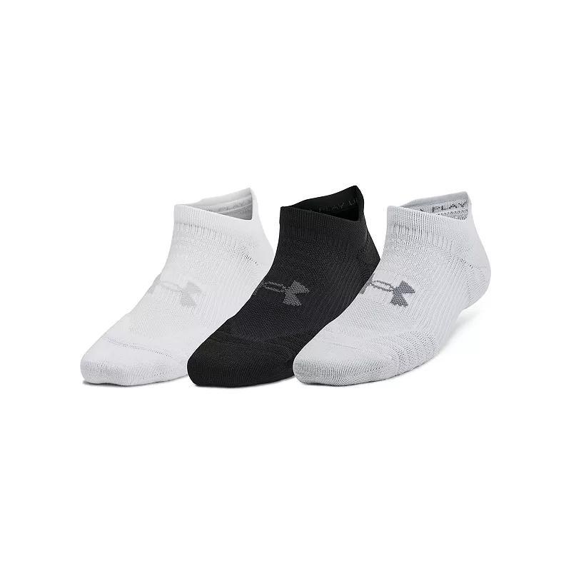 Women's Under Armour UA Play Up 3-Pack No-Show Tab Socks, Size: Medium, Black Product Image